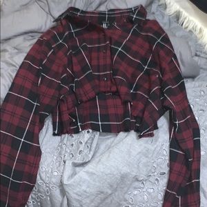 Forever 21 cropped plaid shirt